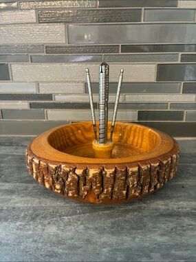 Vintage 1960s  Wooden Nutcracker Bowl Set